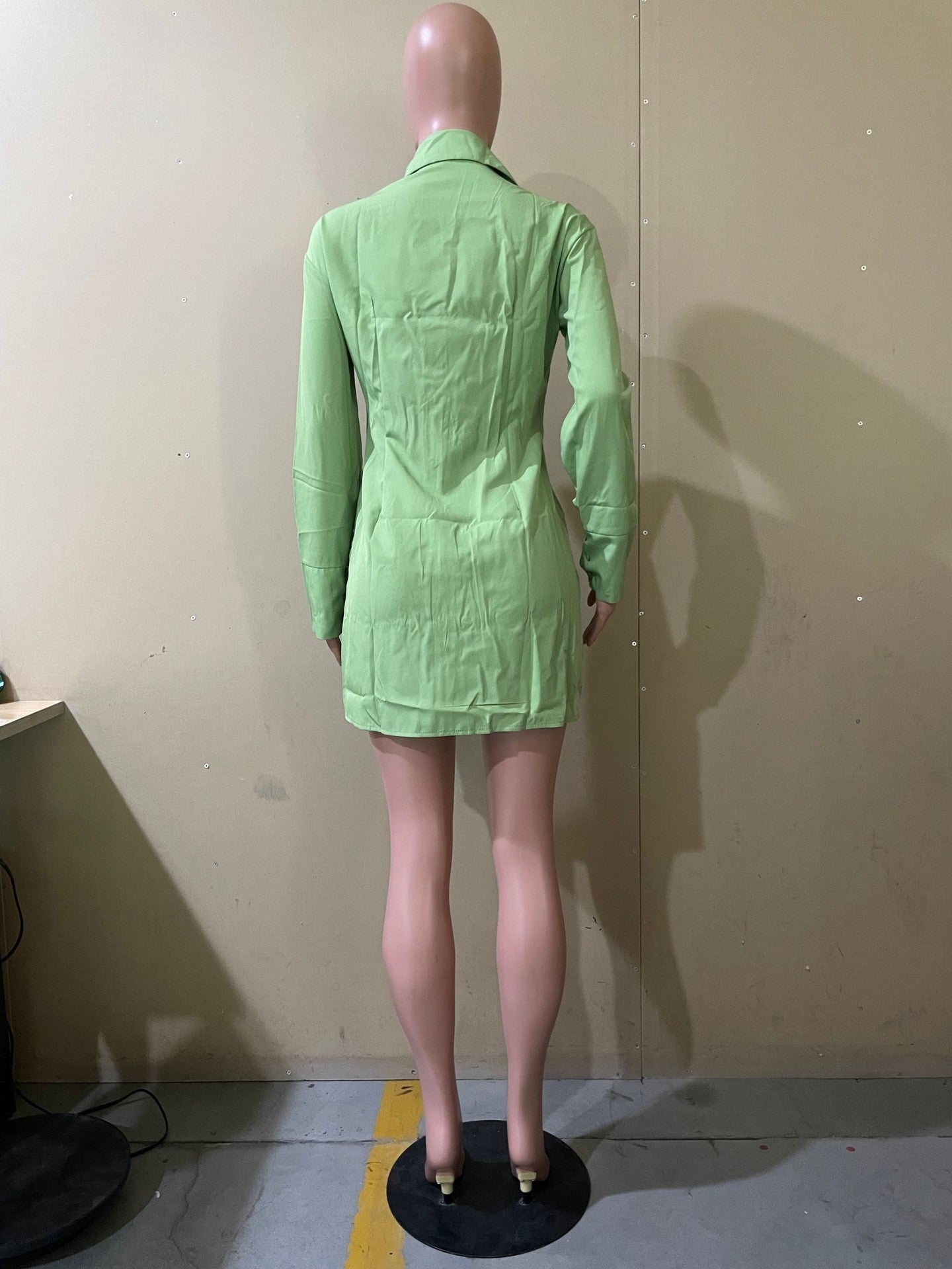 Women Spring Fashion Slit Turndown Collar Shirt 15