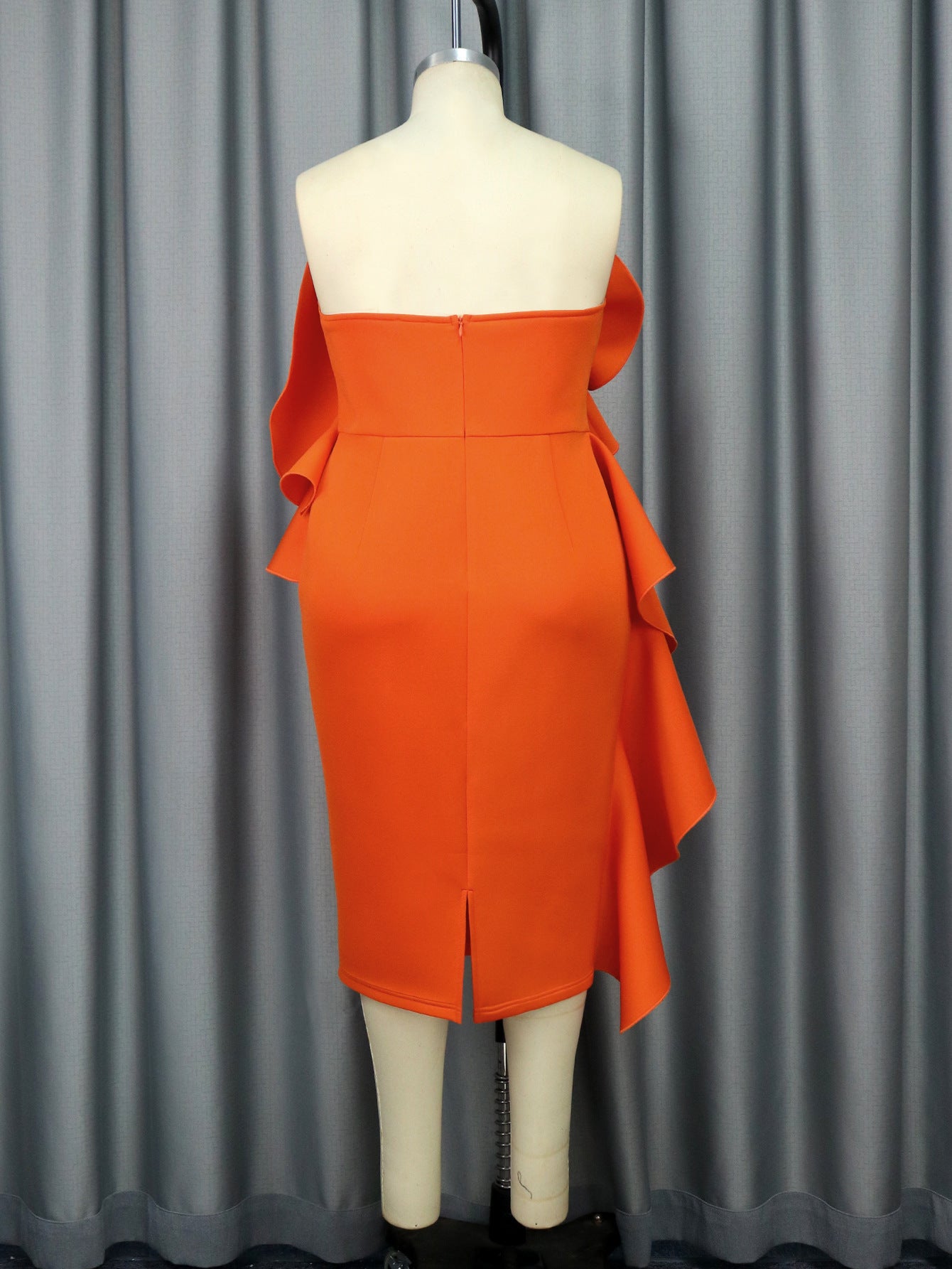 Women Sexy Sleeveless Backless Ruffle Party Dress 9