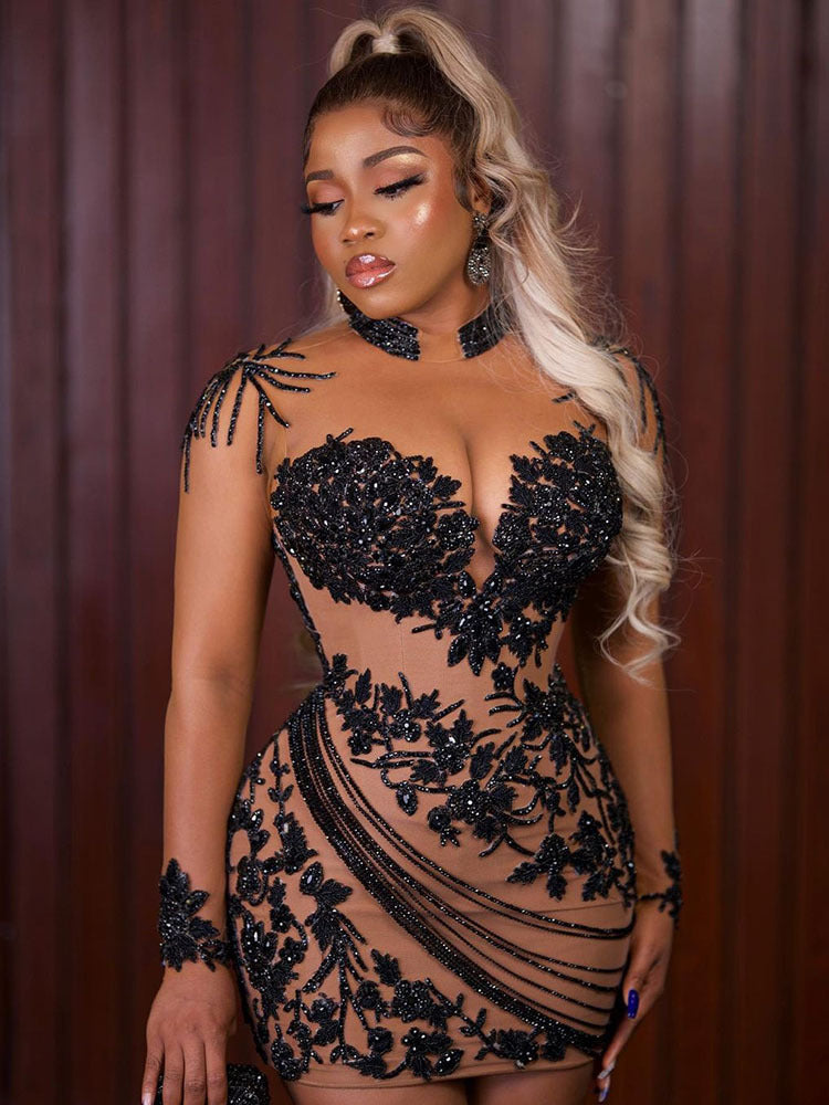 Spring/Summer Women's Sexy Shiny See-Through Formal Party Dress 6