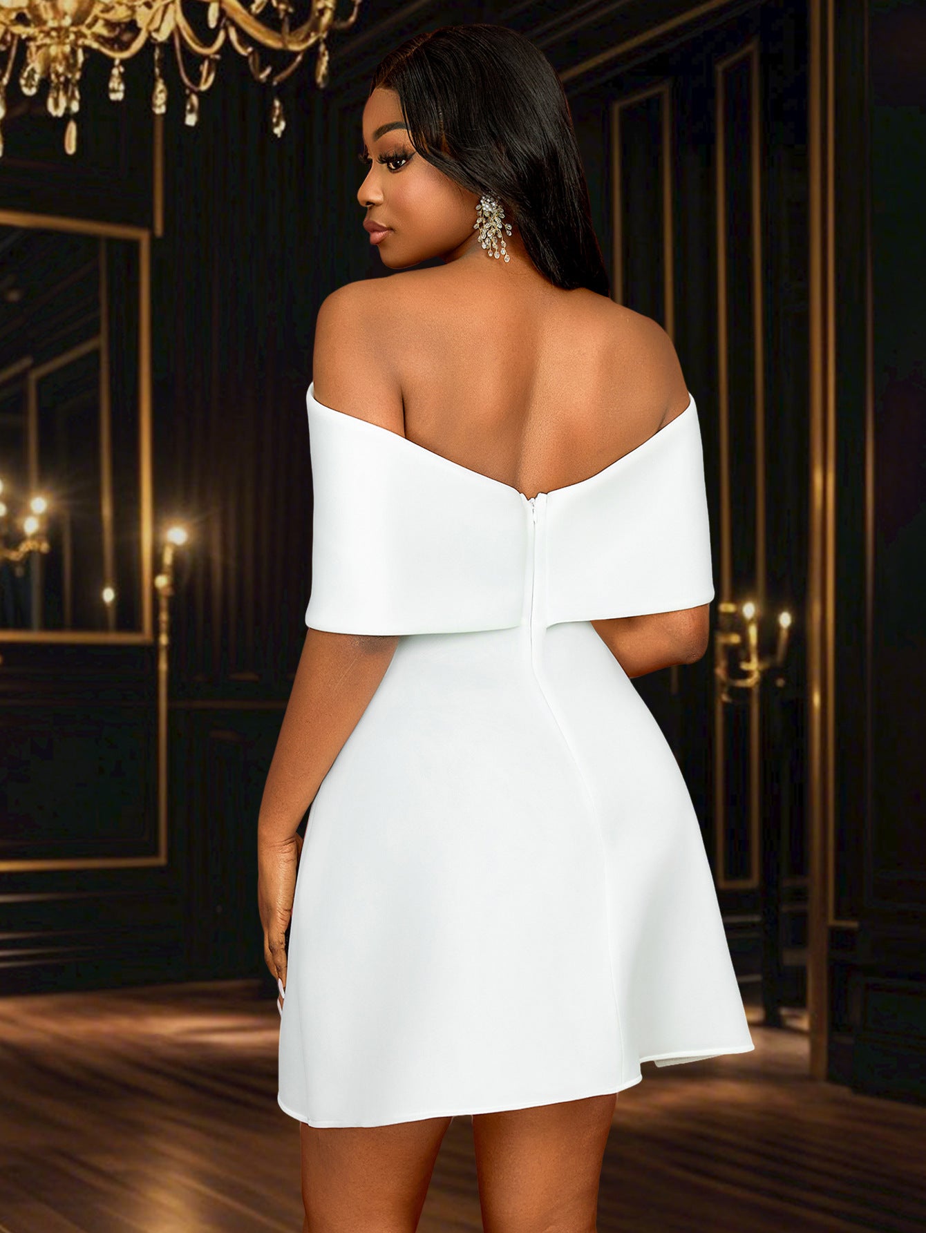 Women Sexy Off Shoulder Elegant Bowknot Off Shoulder Party Dresses 4