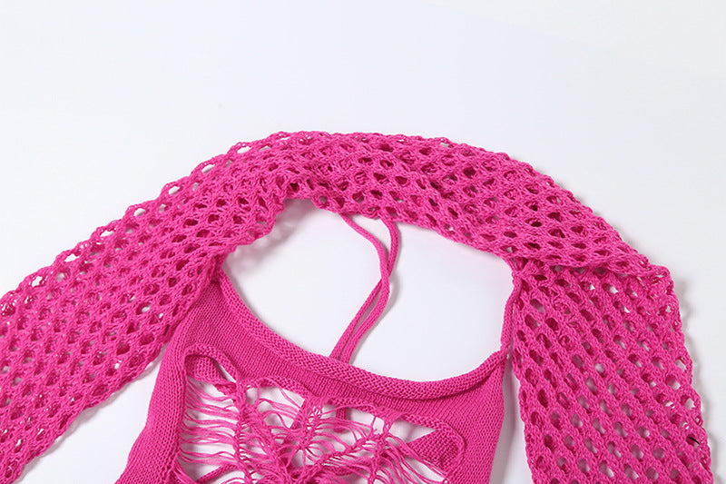 Spring Fashion Style Street Sexy Hollow See-Through High Waist Tight Fitting Low Back Jumpsuit 11