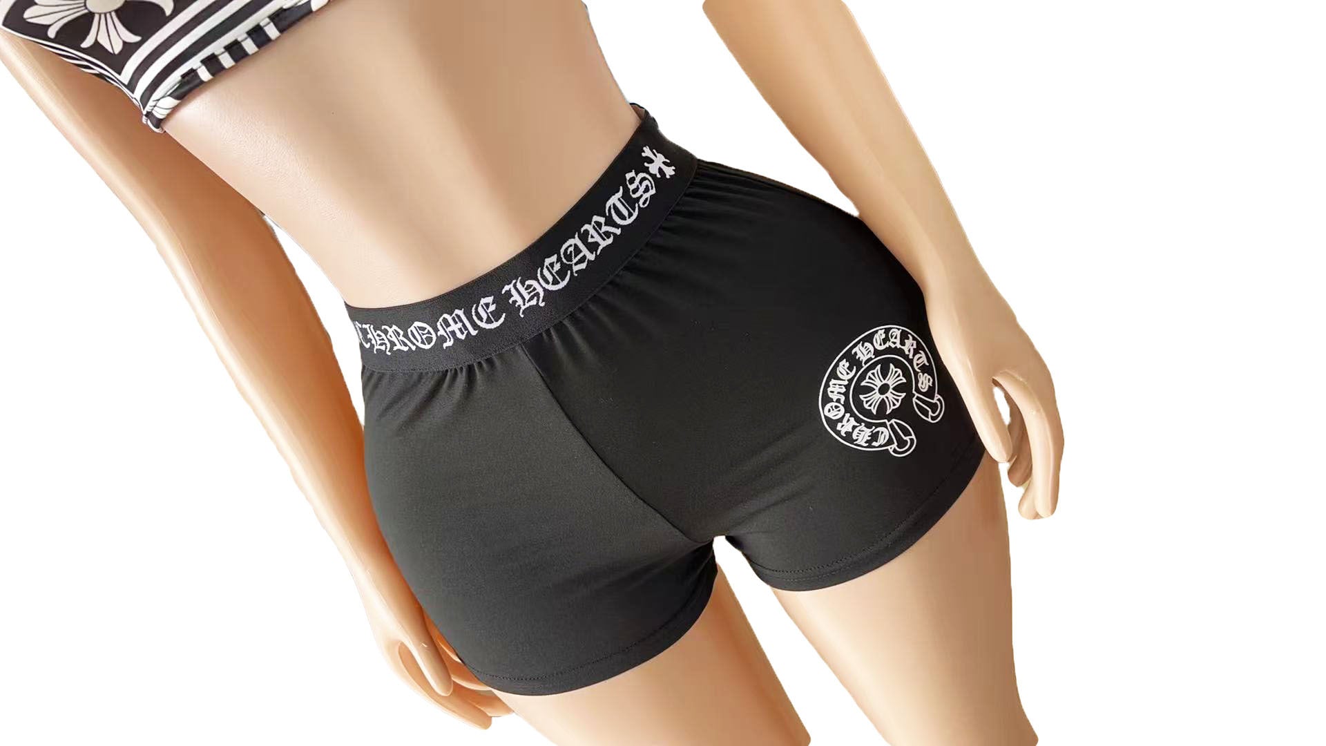 Women Sexy Geometric Strapless Top and Shorts Two Piece Set 4