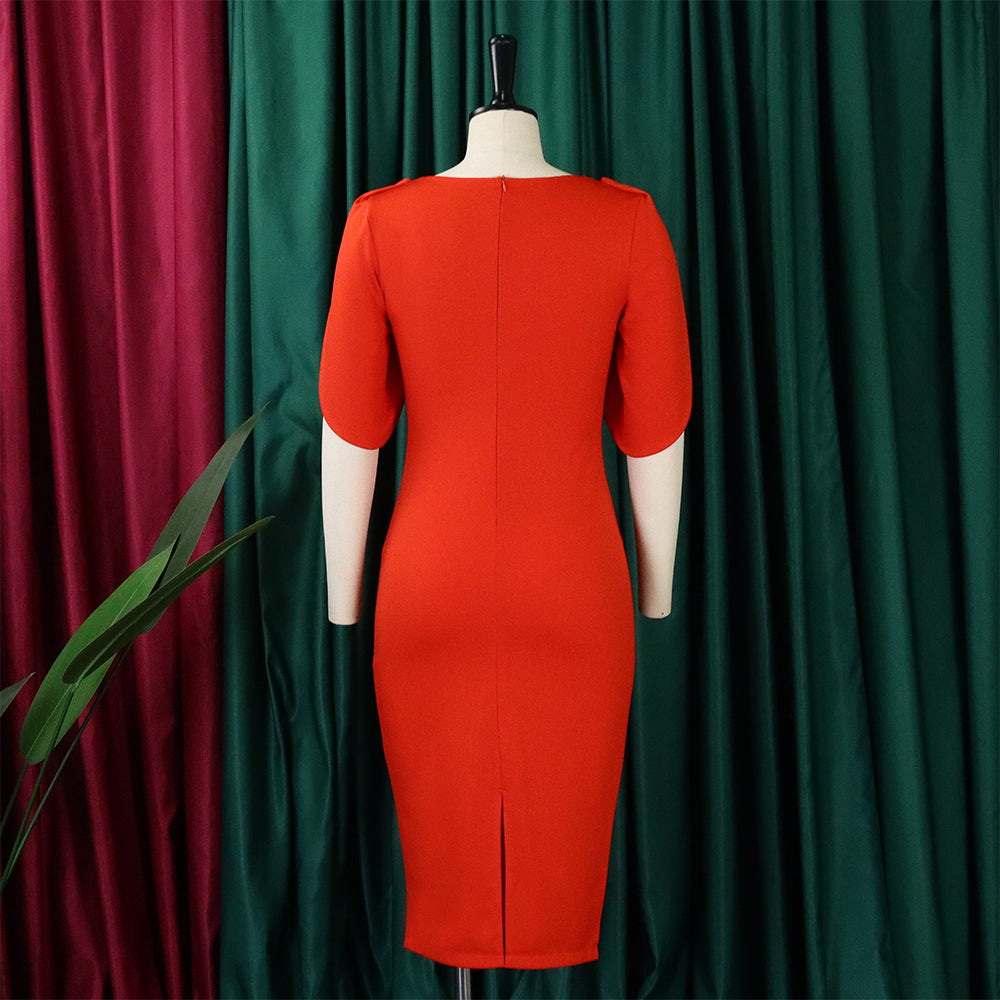 Summer Fashion Chic Elegant Office Bodycon Office Plus Size African Dress 12