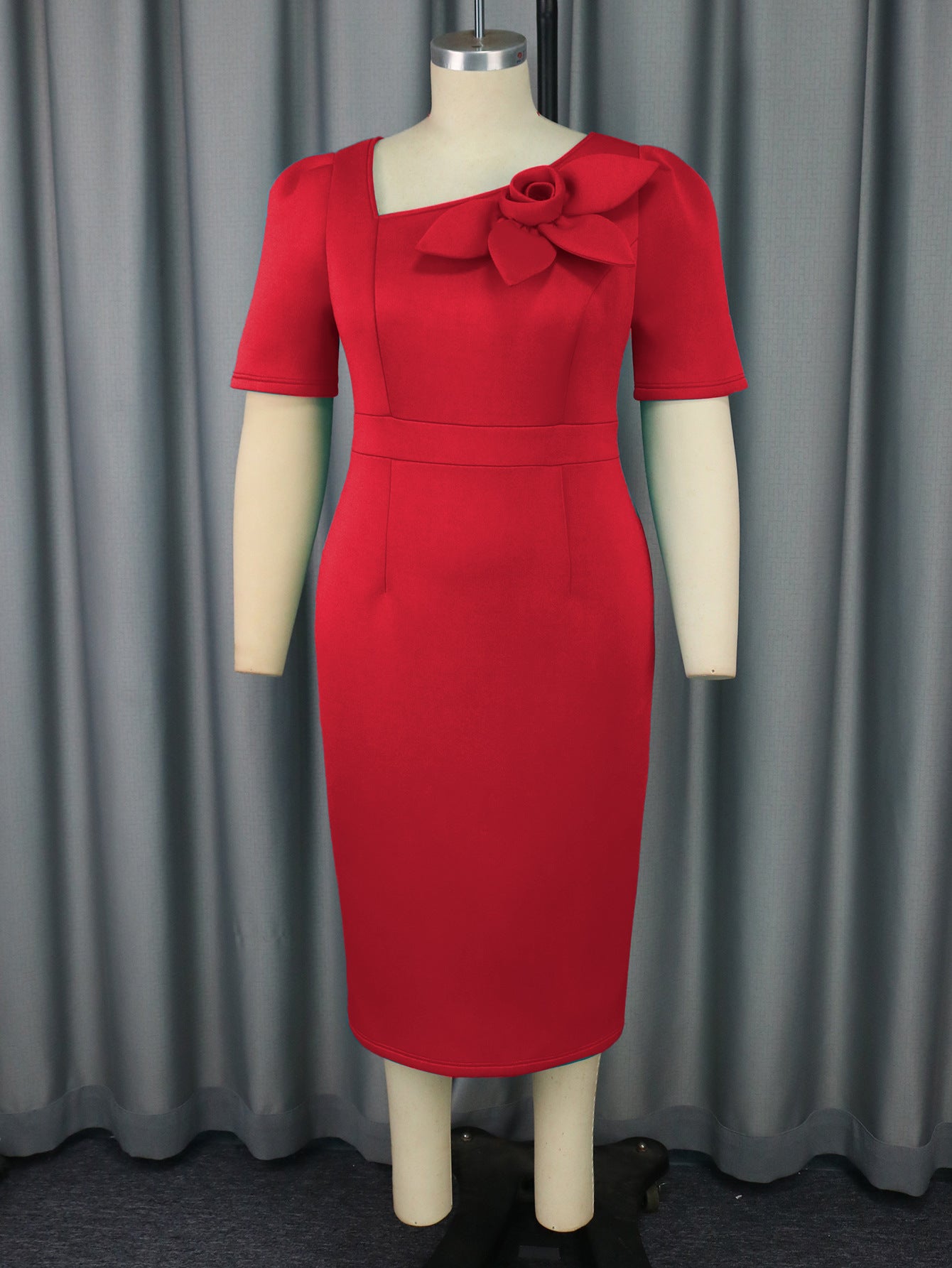 Women asymmetric collar Formal Party Dress 19