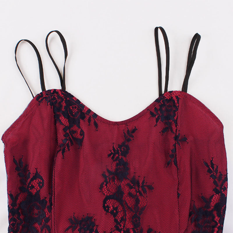 Women's Purple Strap Lace-Up Gothic Lace A-Line Dress 17