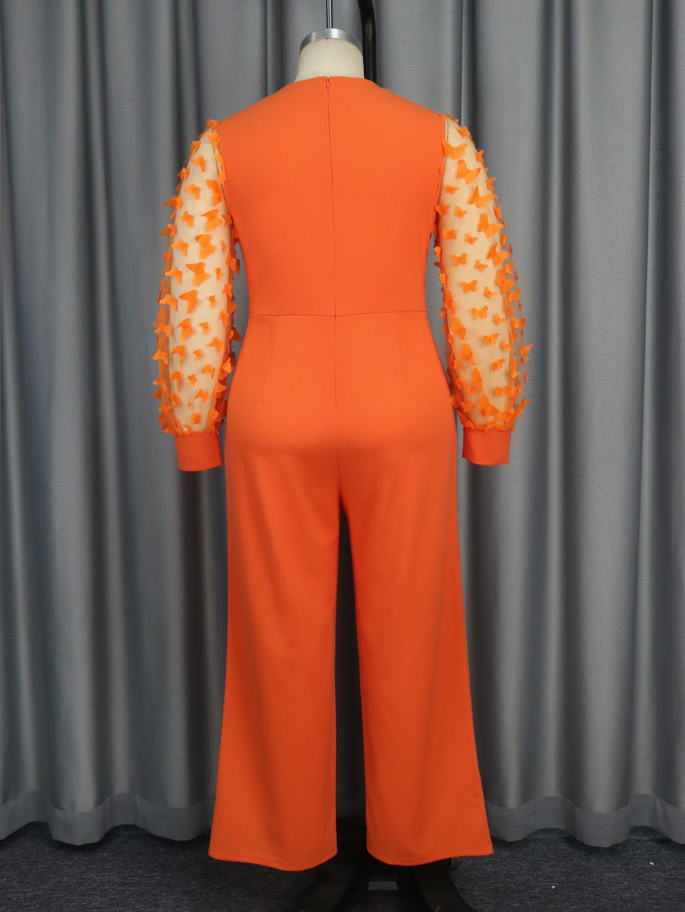 Women See-Through Lantern Sleeve Formal Party Jumpsuits 7