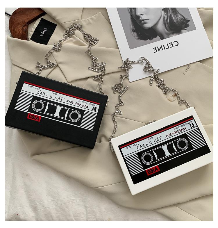 Style Radio Women's Bag Trendy Box Small Square Bag Chain Shoulder Messenger Bag