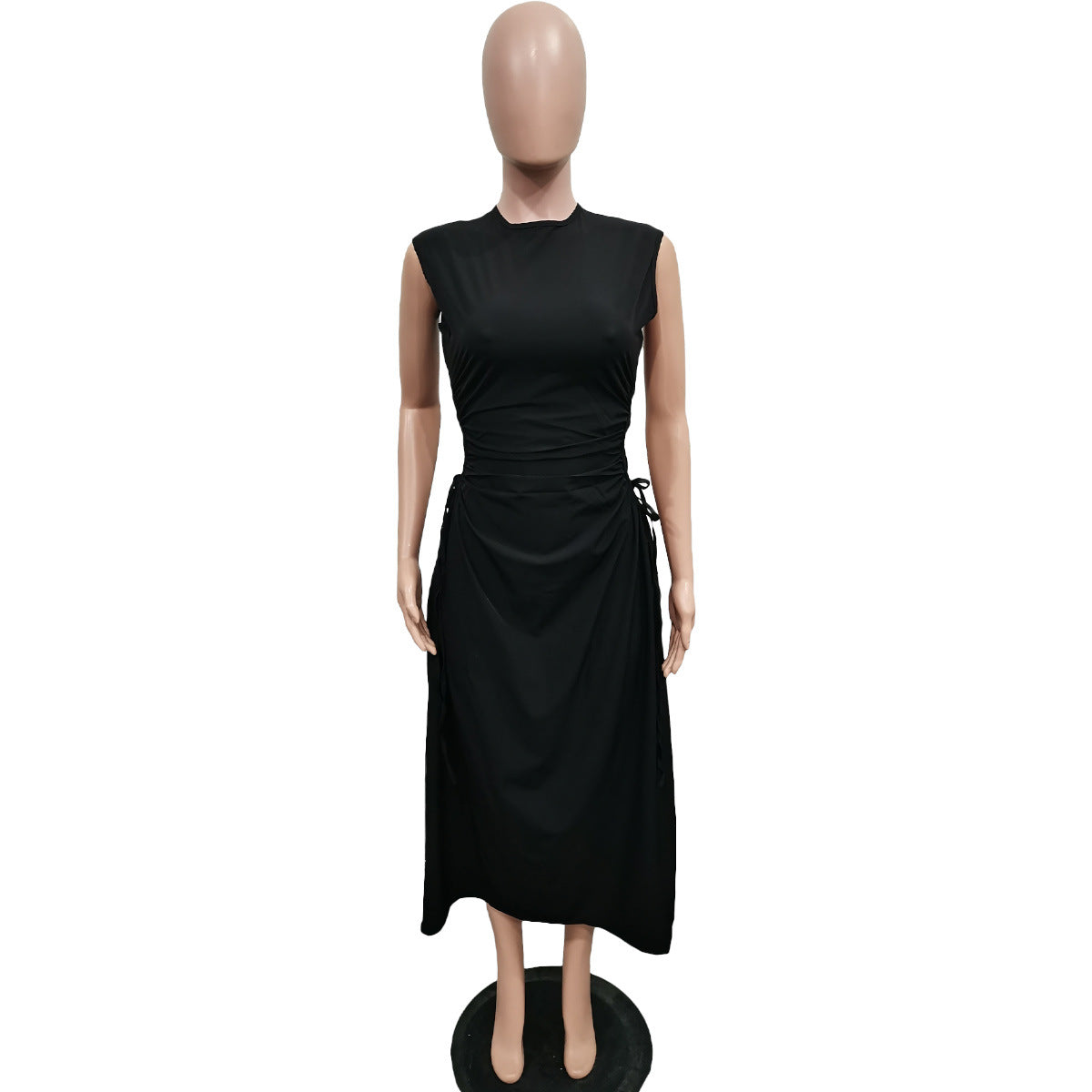 Women Solid Sleeveless Cutout Dress 17