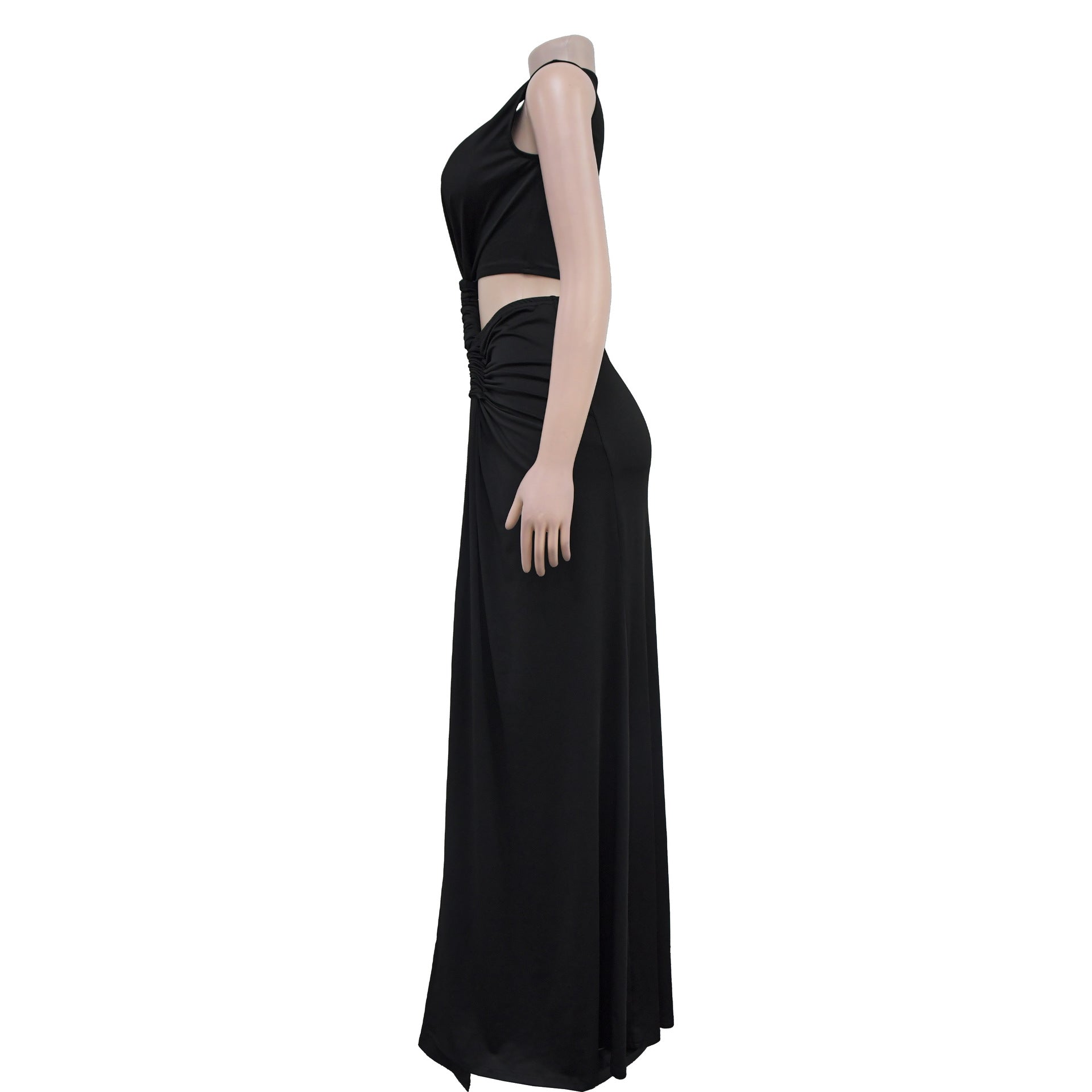Women Sleeveless V Neck Slit Dress 8