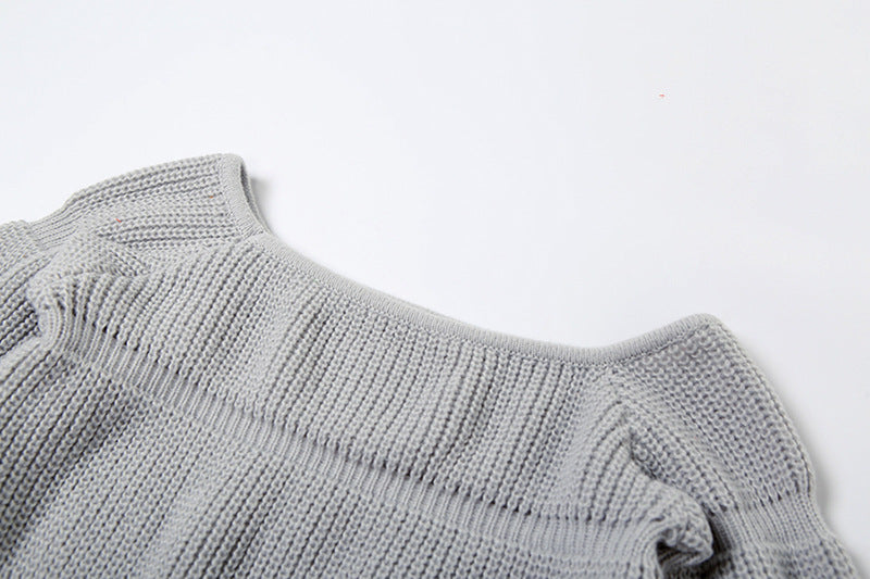 Women autumn and winter knitting Casual long-sleeved Crop sweater 6