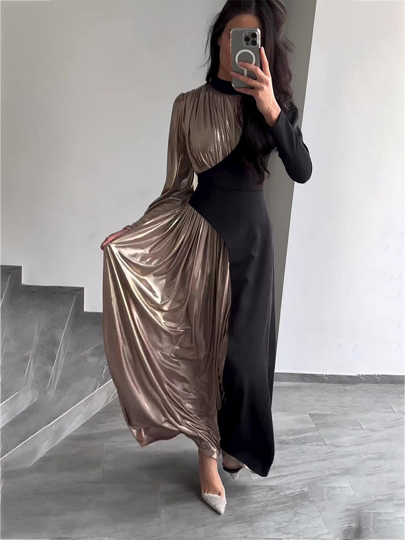 Spring Long Sleeve Slim Lace-Up Women's Irregular Long Fashion Dress 4