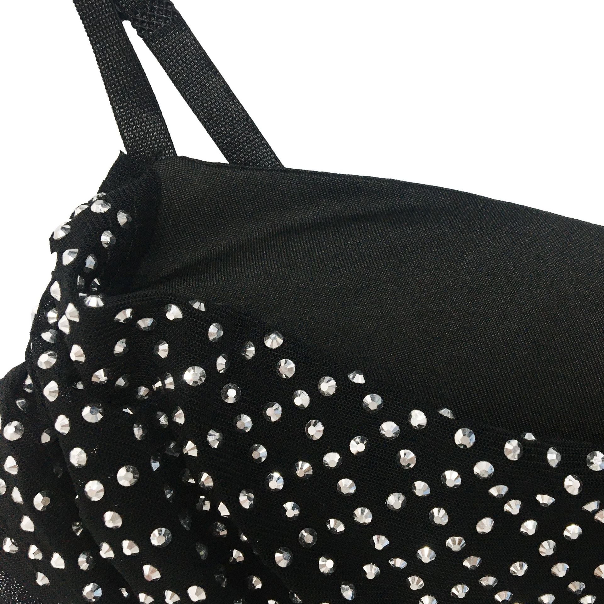 women's solid mesh Beaded suspender pants two-piece set 16