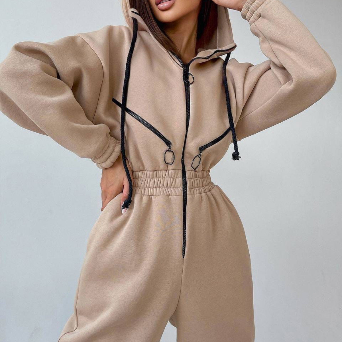 Sports Casual Women's Hooded Jumpsuit 8