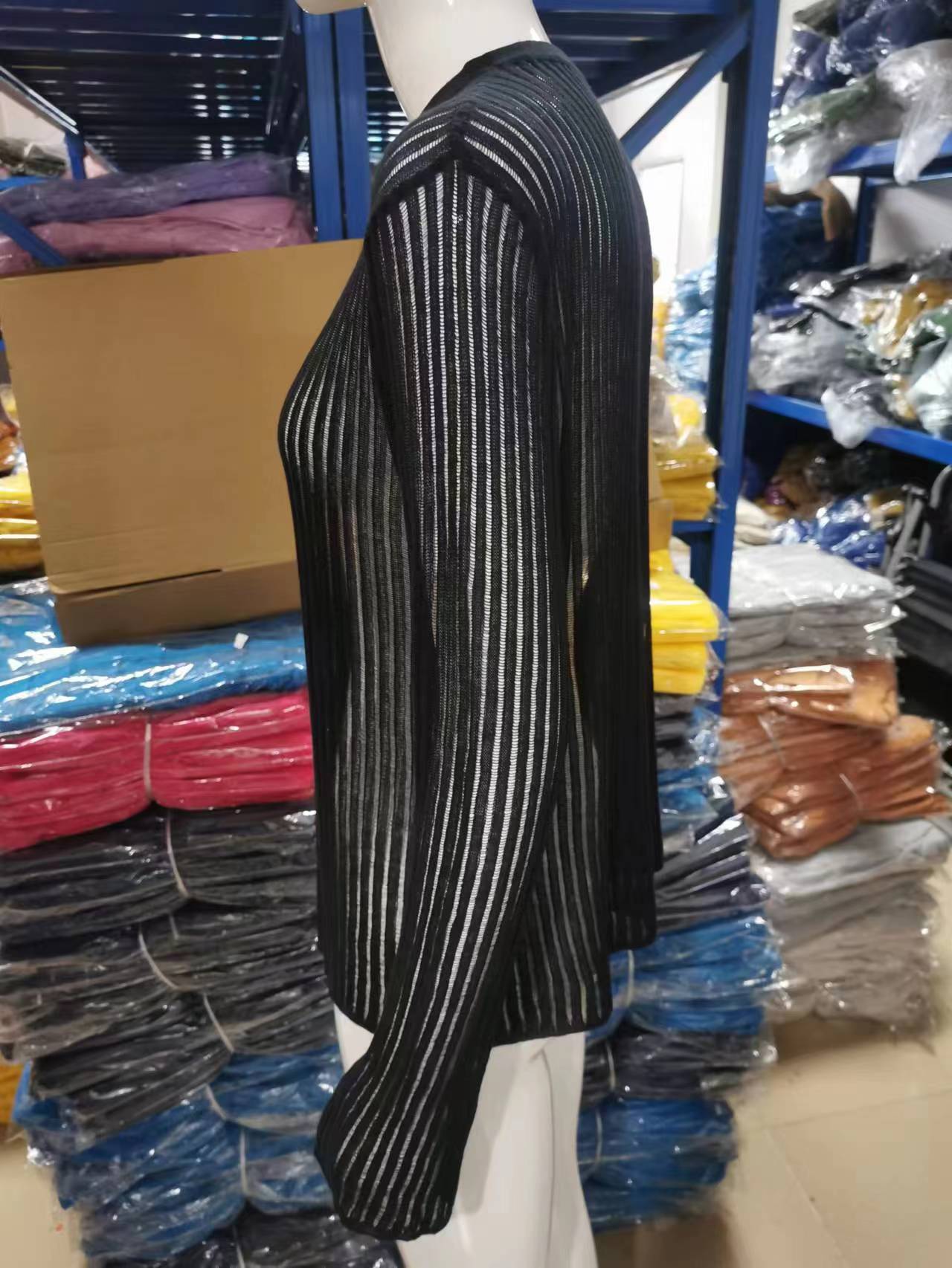 Women Long Sleeve Round Neck Breathable knitting Top 22