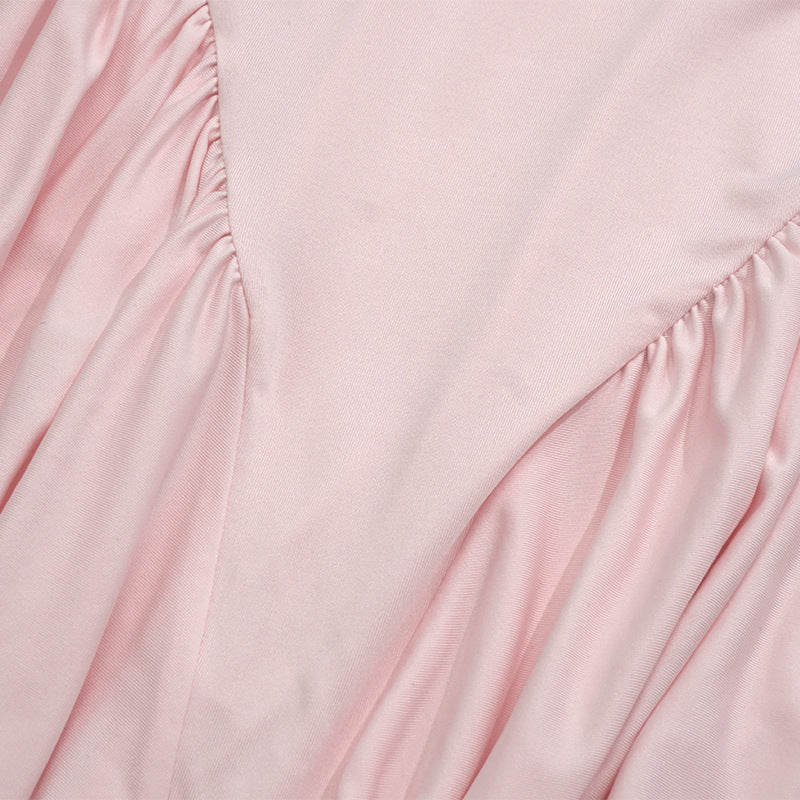 Spring Elegant Square Neck Strap Long Dress 15