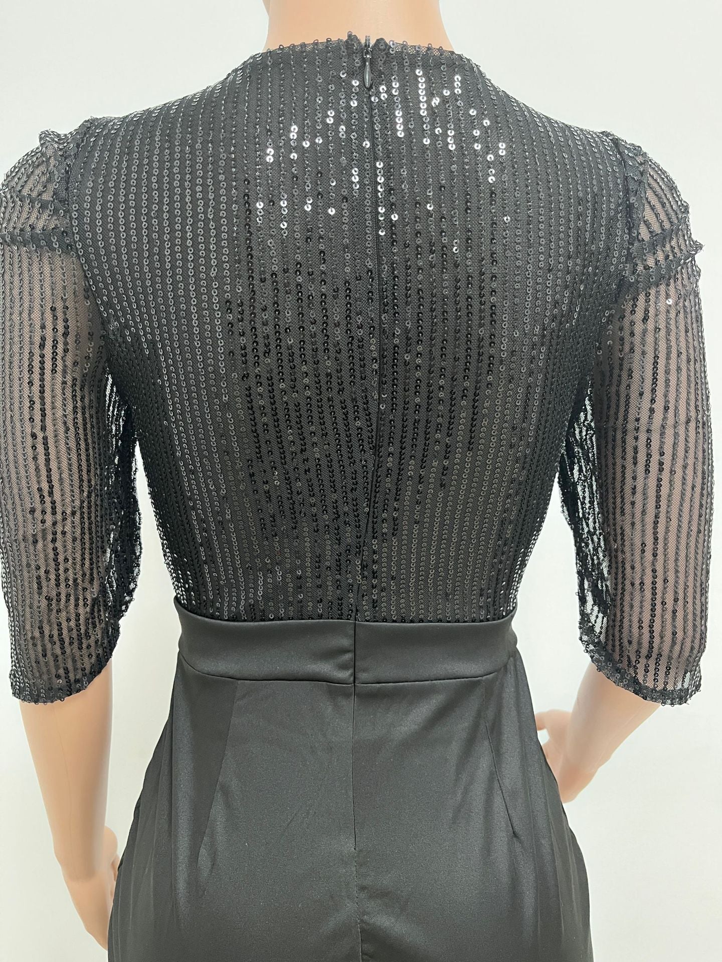 Women's Fashion Sequins Half Sleeve Wide-Leg Chic Ladies Jumpsuit 15