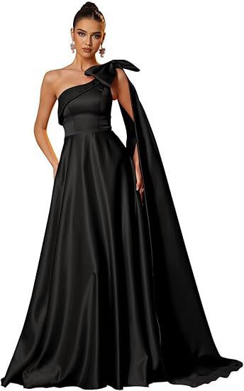 Women One-Shoulder Satin Formal Evening Dress（Processing time need 3-6 days） 5