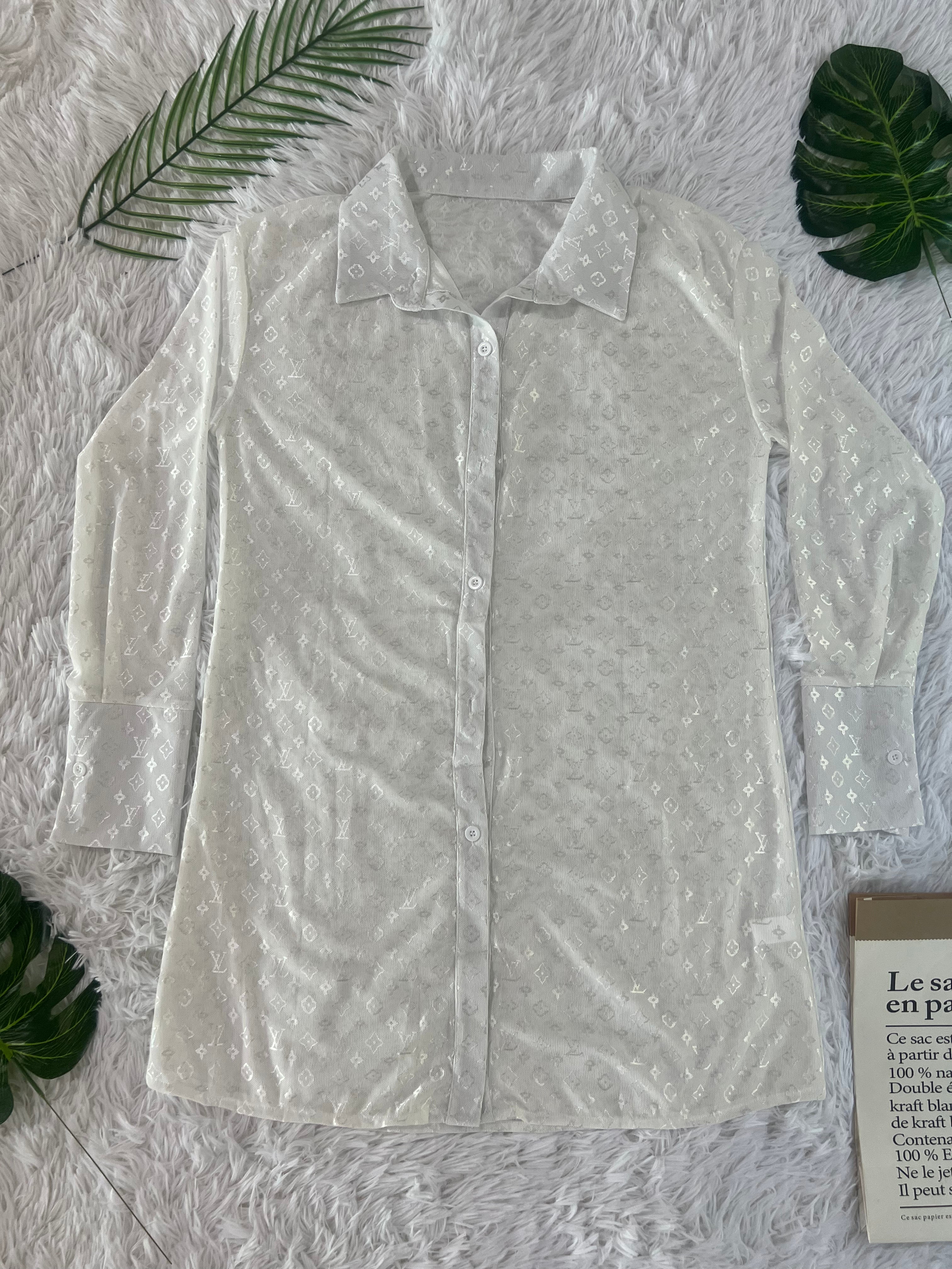 Women's Sexy Mesh See-Through Fabric Women's Shirt 17