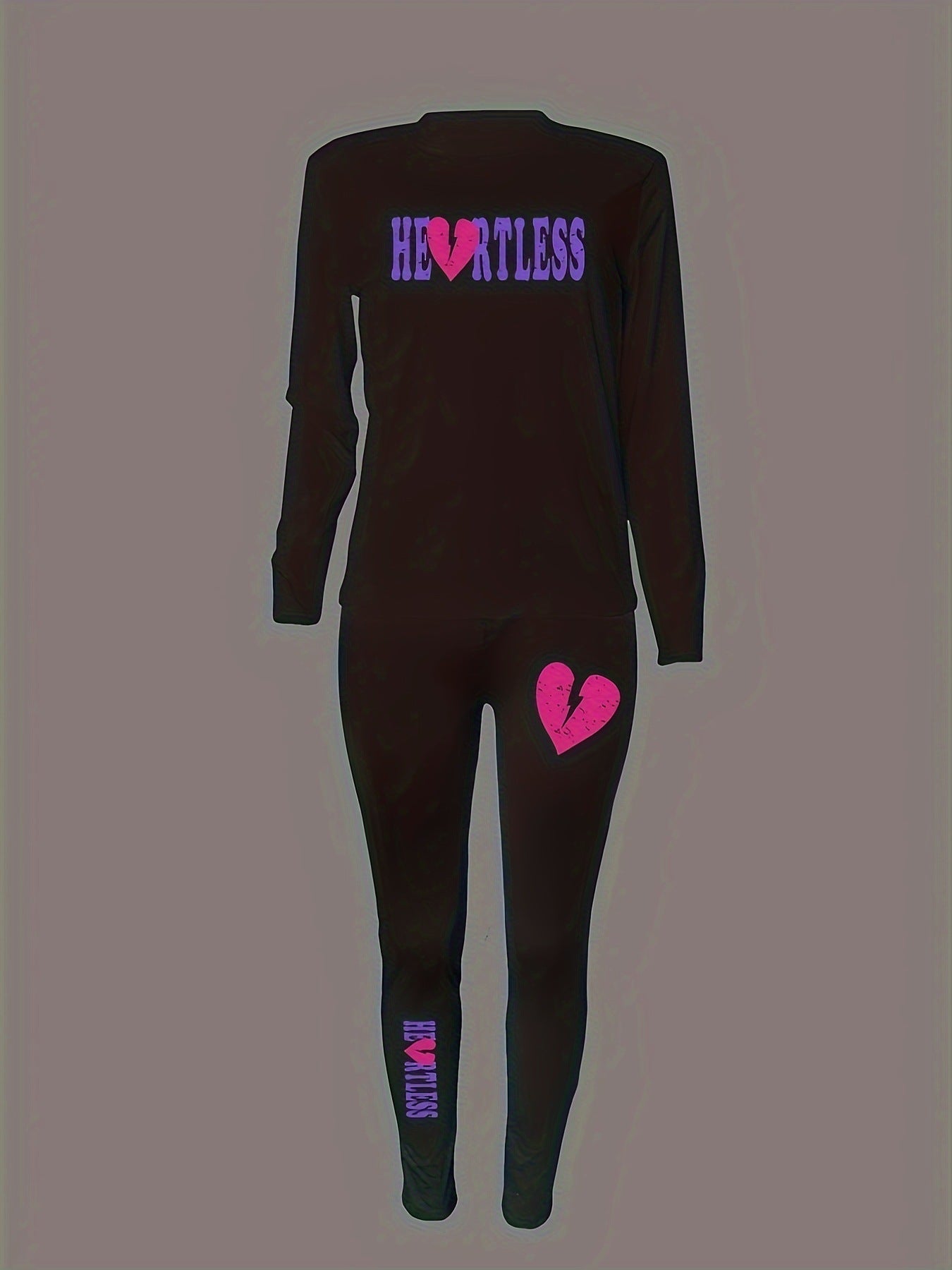 Plus Size Autumn And Winter Women's Print Style Casual Two-Piece Pants Set 15