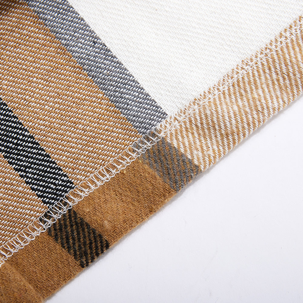 Women's Fashion Plaid Long Vest Turndown Collar Sleeveless Blazer 48