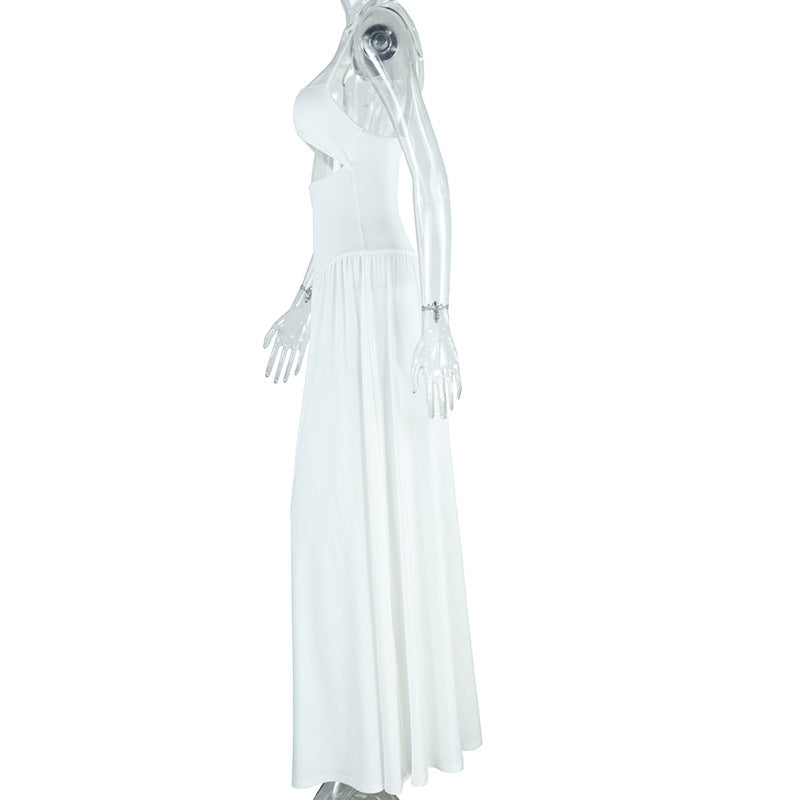 Women's Fashion Solid Color Dress Strap A-Lin Dress 9