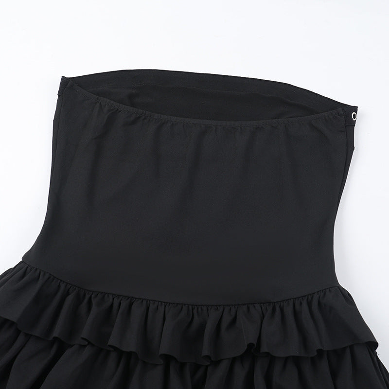 Strapless Sexy Low Back Slim Fit Cascading Ruffles Women Mini Dress 18