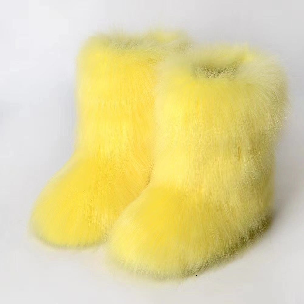 Women Furry winter warm snow boots 8