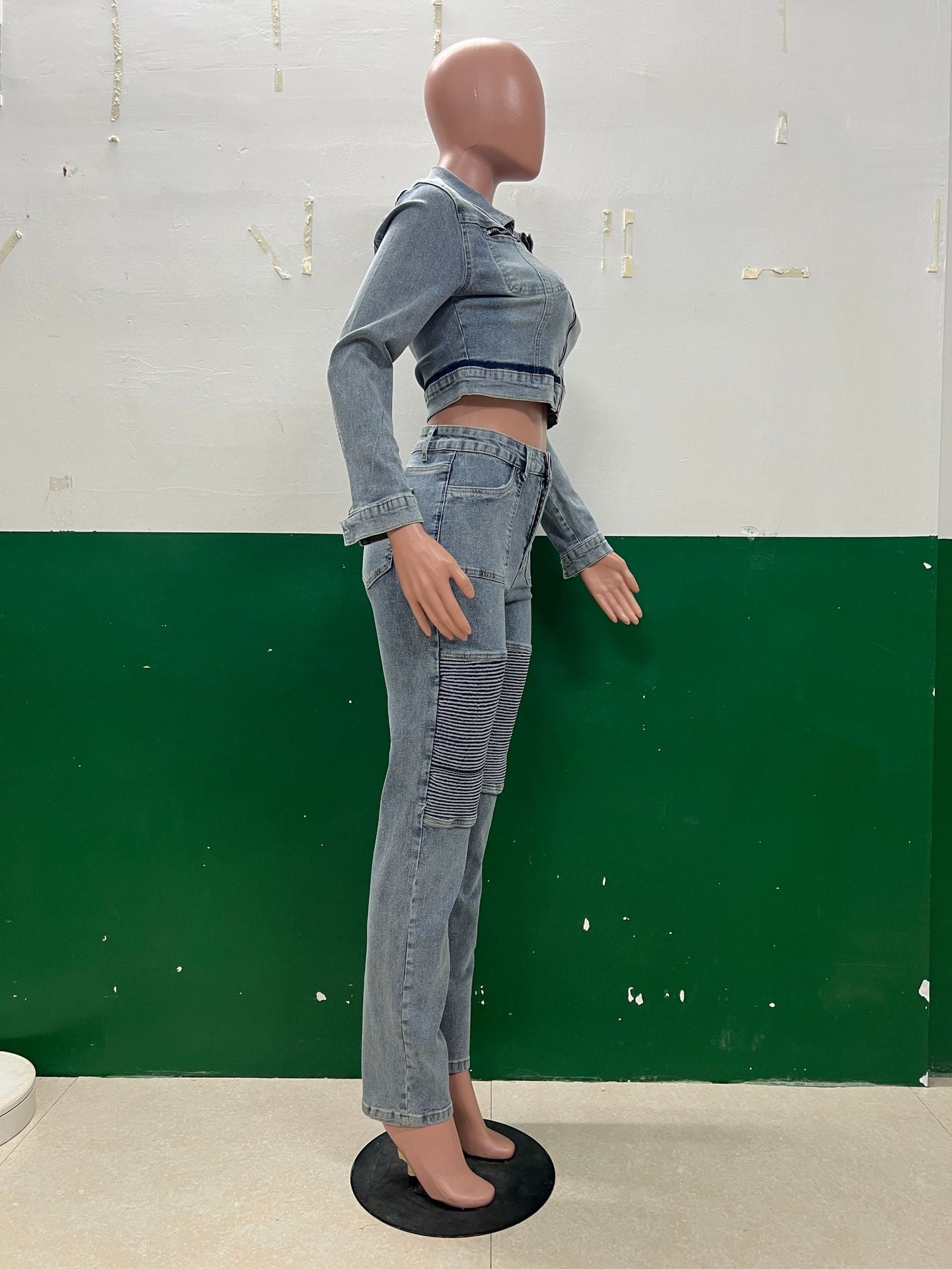 Women Stretch Long-Sleeved Top and Two-Piece Pants 7