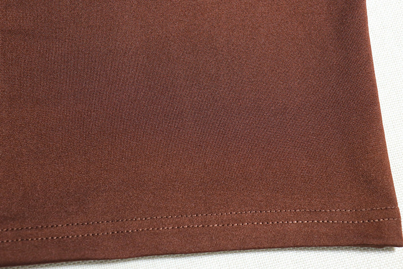 Women's Solid Color Round Neck Long-Sleeved Streamer Tie Chic Long Dress 18