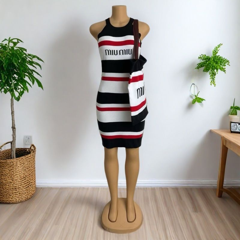 Knitting Autumn Fashion Strappy Bodycon Dress(With Bag） 4