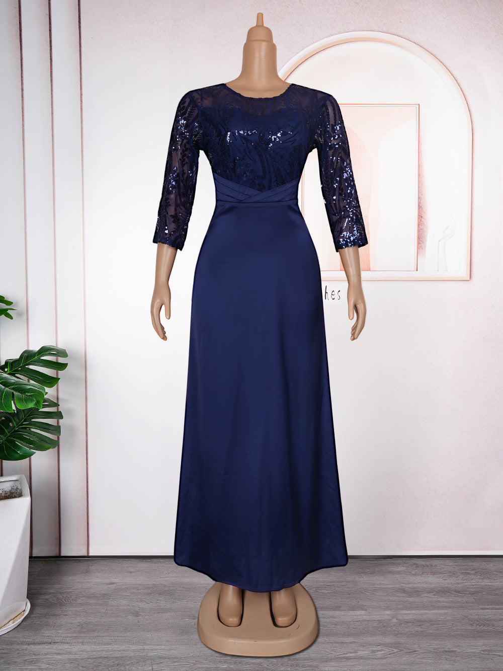 African Women's Wear Plus Size Sequined Formal Party Dress 5