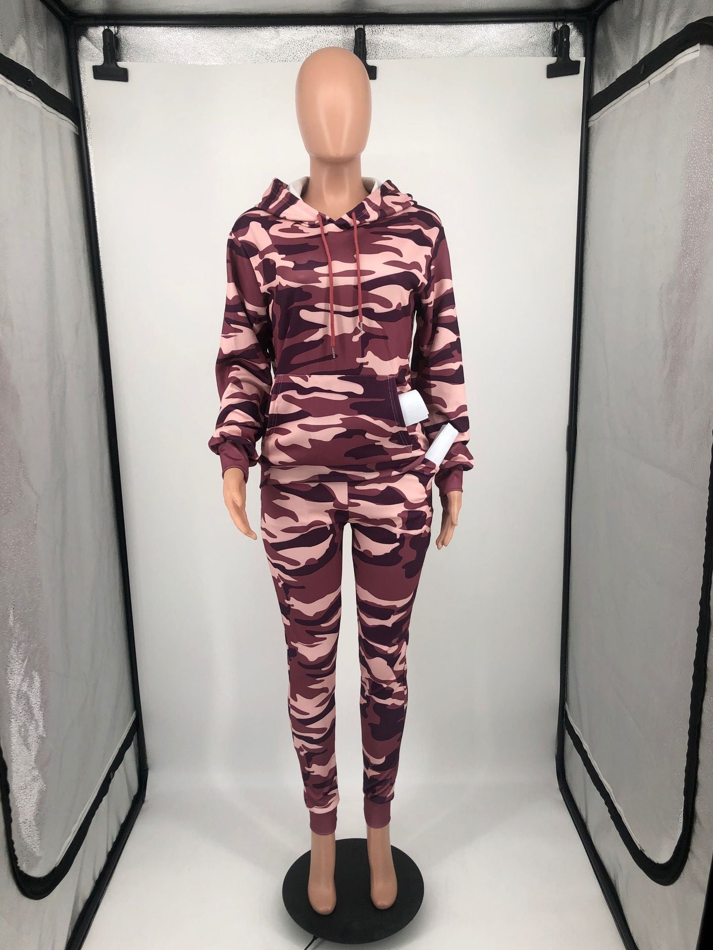 Women's Fashionable Sportswear Camouflage Two-Piece Tracksuit Set 19