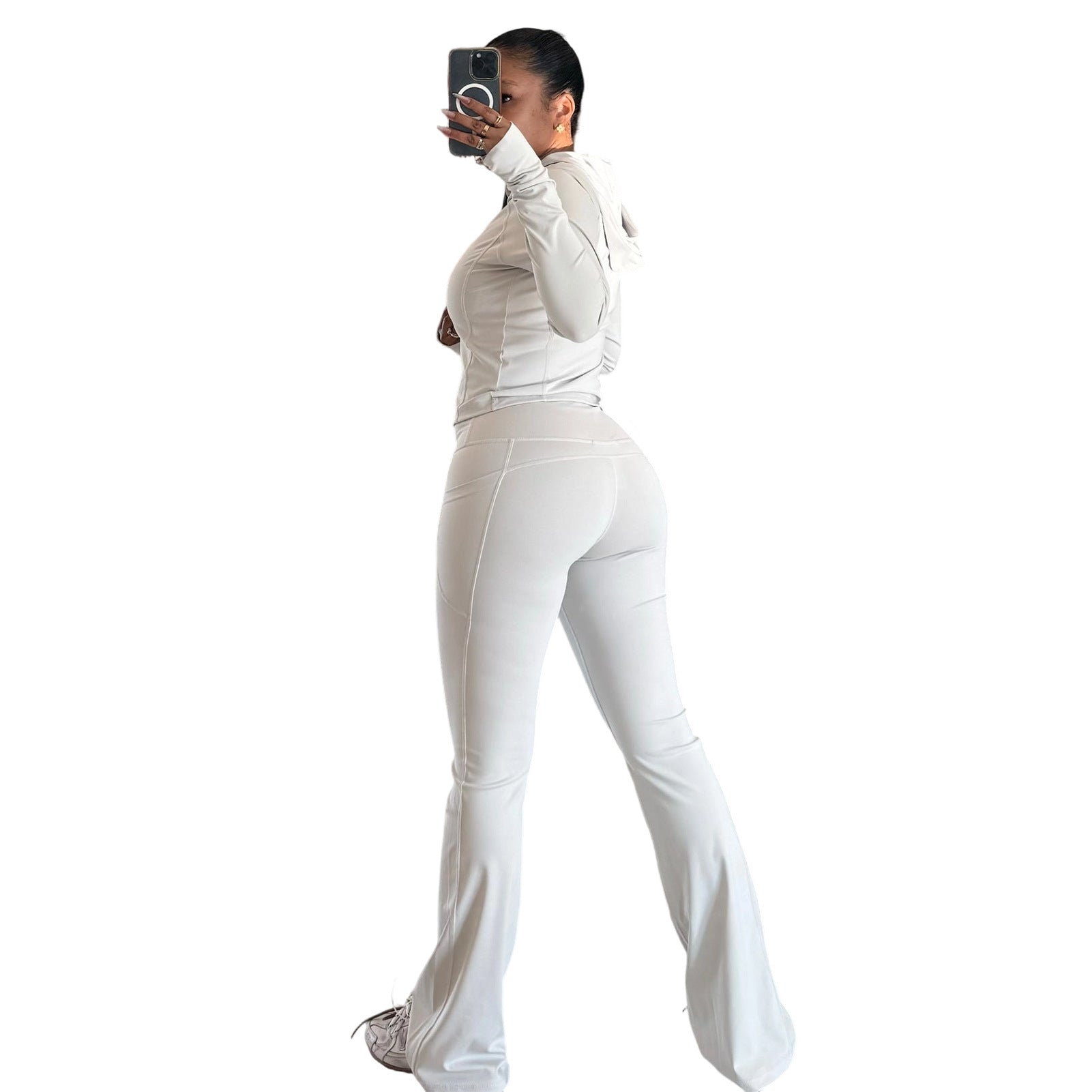 Tight Fitting Quick-Dry Gym Pockets Zipper Yoga Suit Outdoor Running Sportswear 19