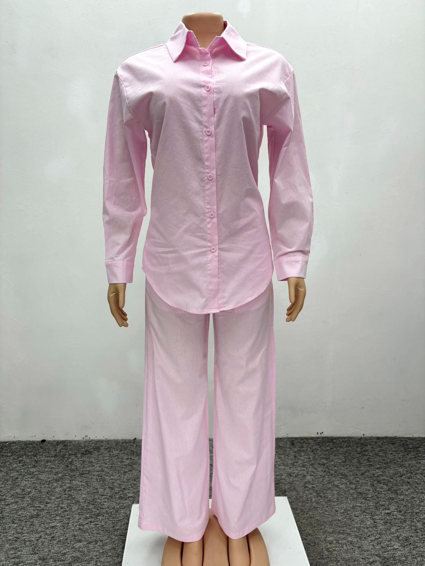 Women African long-sleeved shirt wide-leg pants Casual two-piece set 12