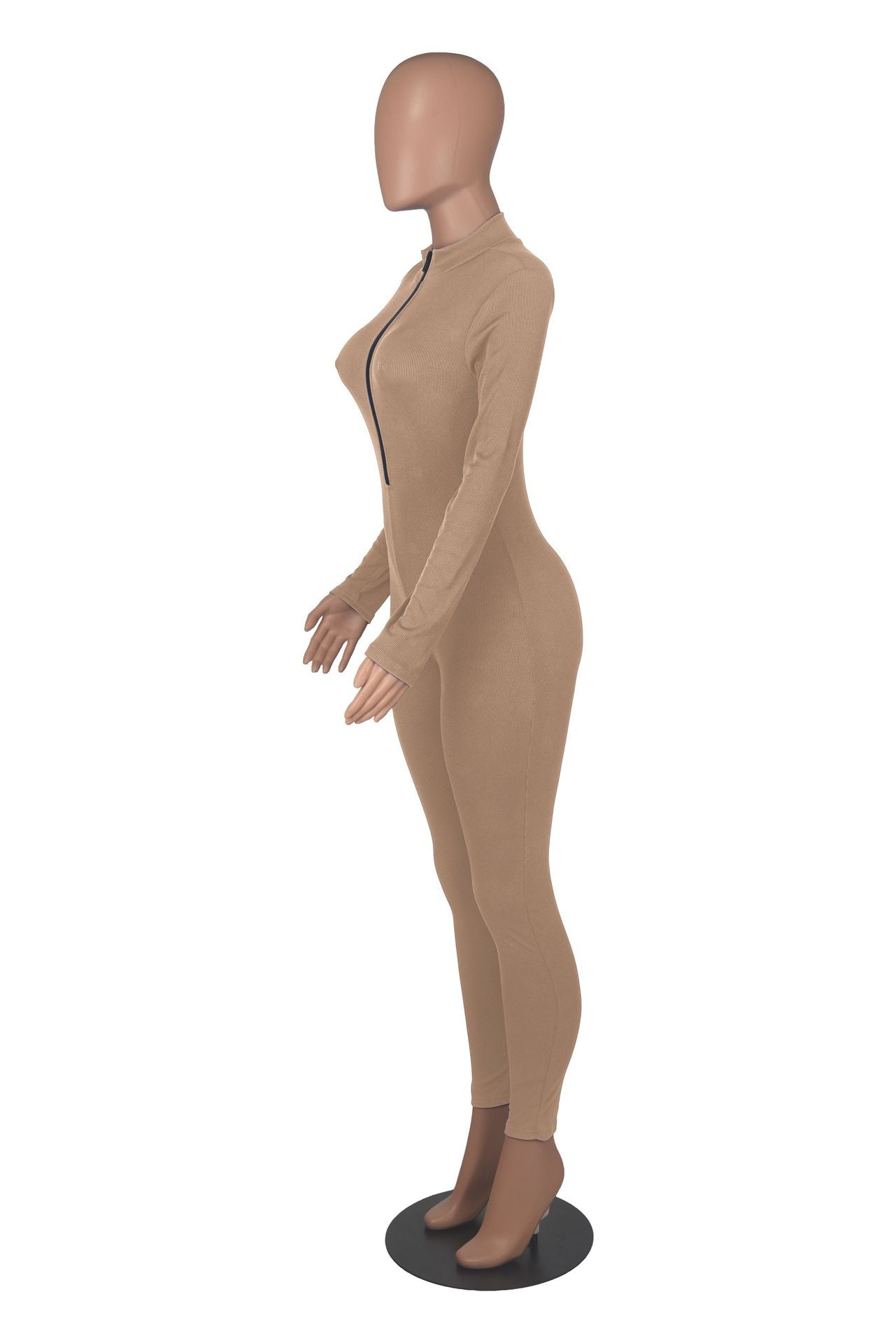 Women Fall Zip Long Sleeve Sports Jumpsuit 21