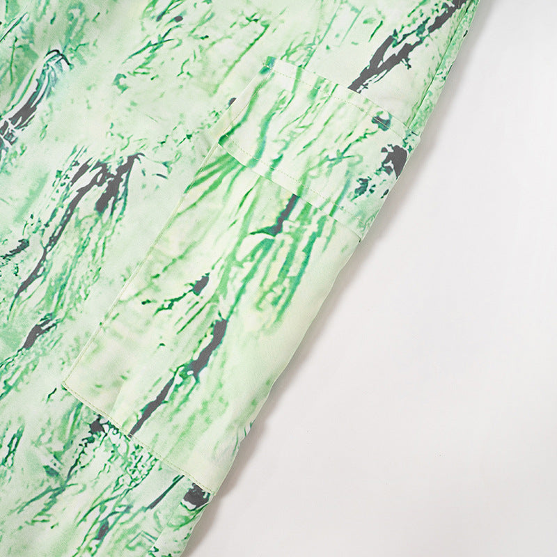 Women's Autumn And Winter Fashion Street Print Multi-Pocket Cargo Pants Casual Trousers 16