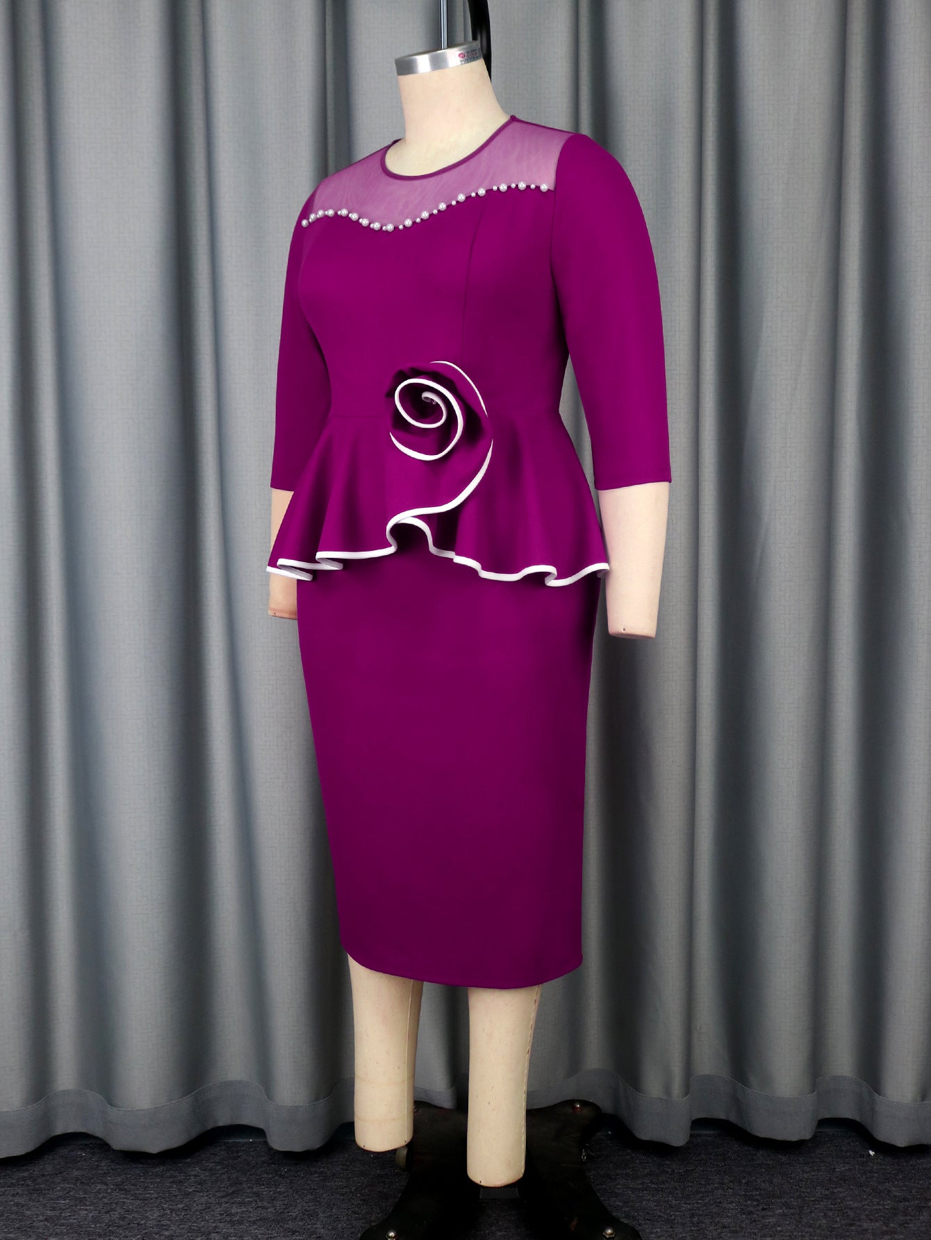 Plus Size Women ruffled bodycon Birthday Dress 9