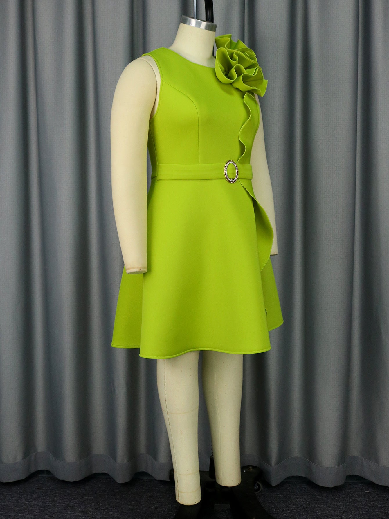 Summer Flower Sleeveless High Waist Party Dress 4