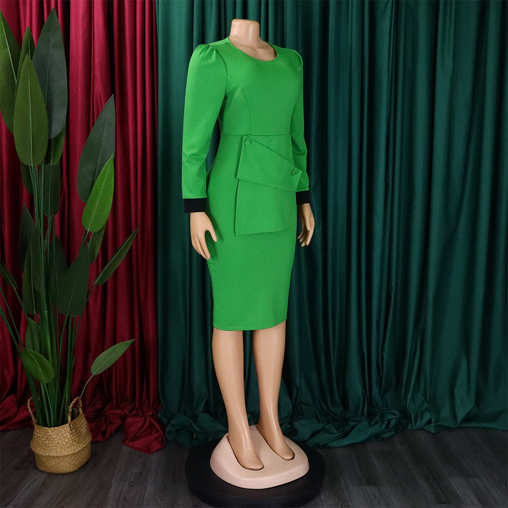 Ladies Fashion Chic Bodycon Pencil Office African Dress 15