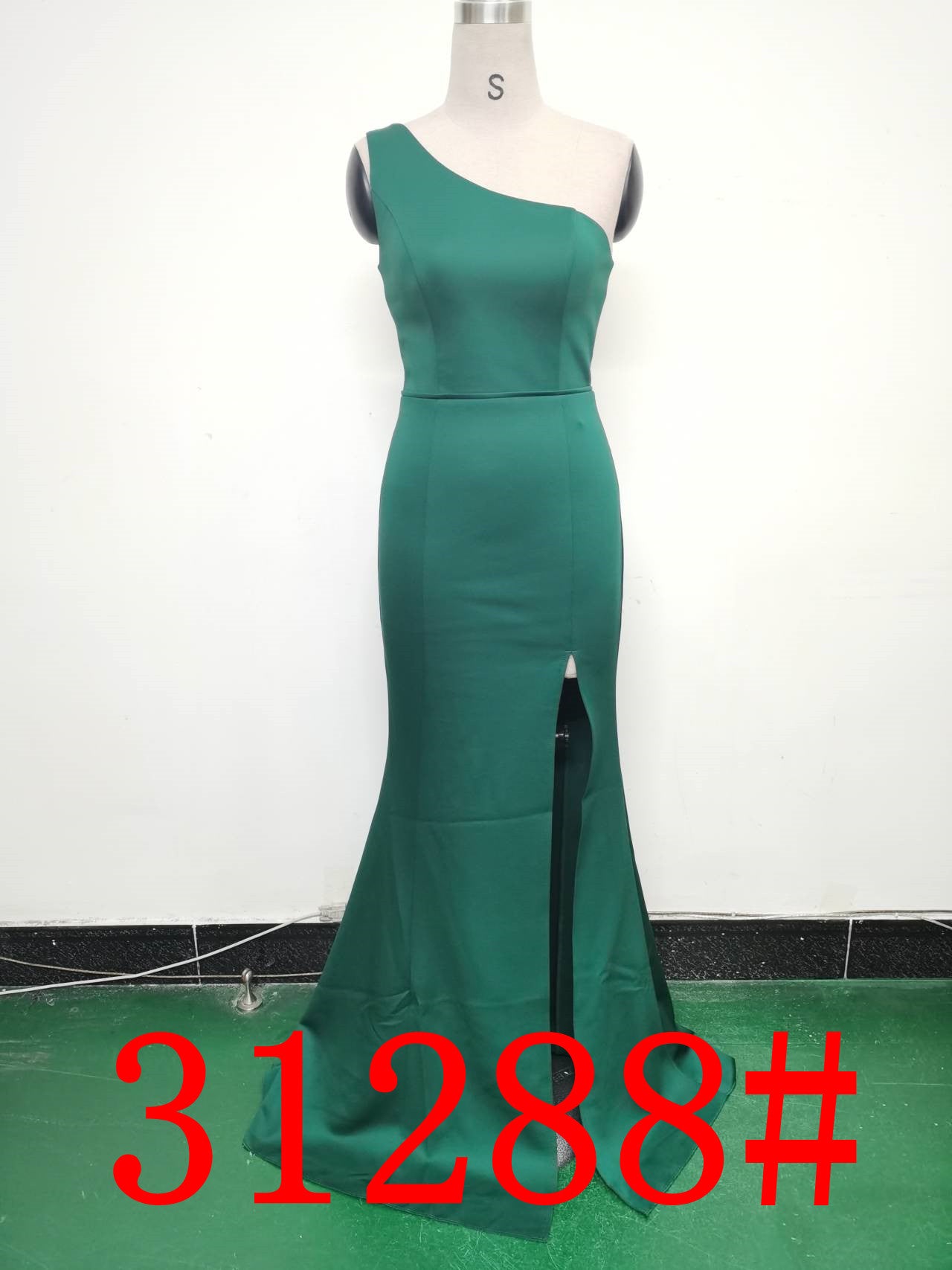 Women Elegant Satin Slit Formal Party Evening Dress 34