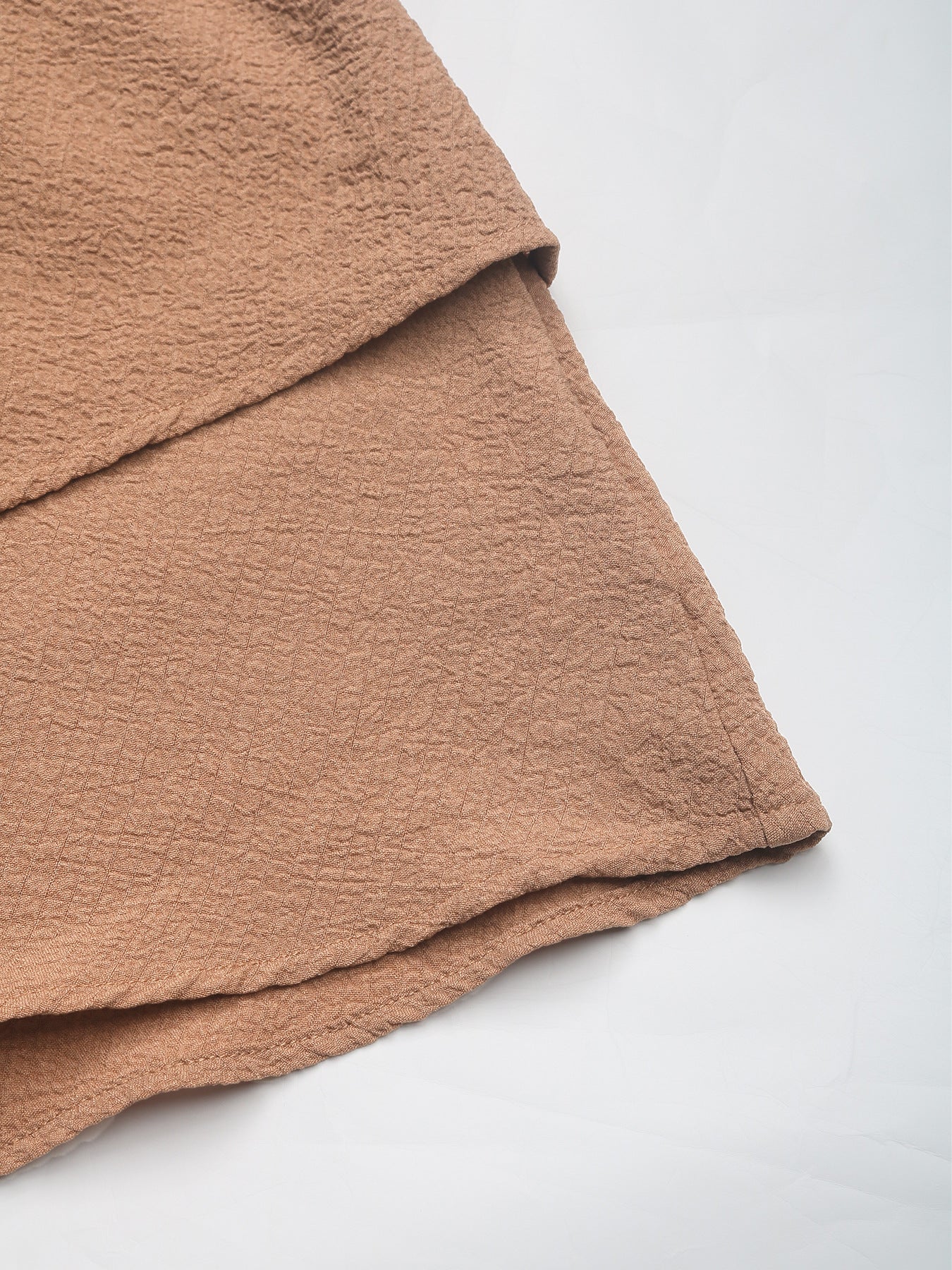 Summer Casual Textured Ruffle Layered Wide-Leg Women's Shorts 10