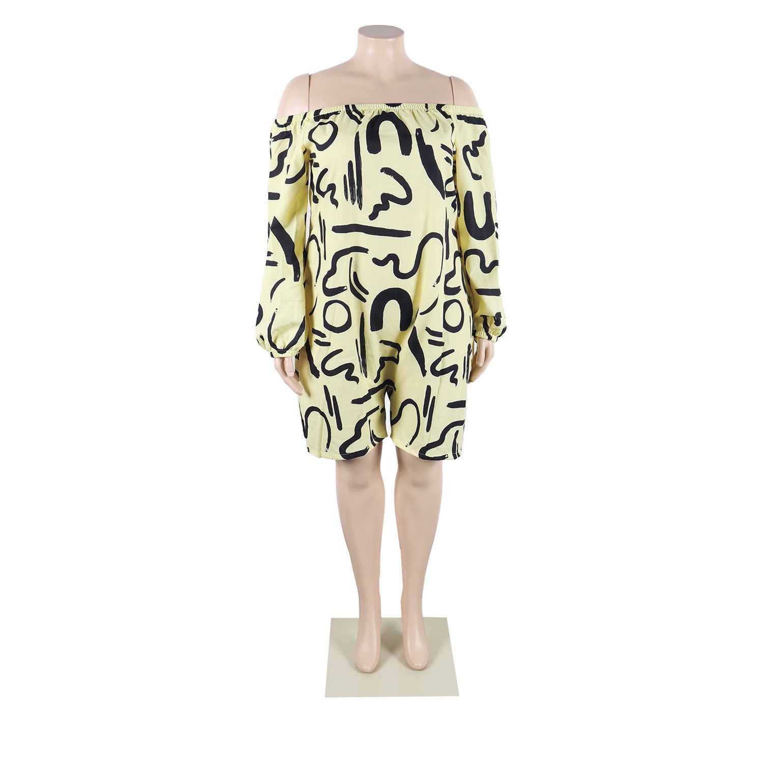 Sexy Casual Print Off Shoulder Plus Size Jumpsuit 10