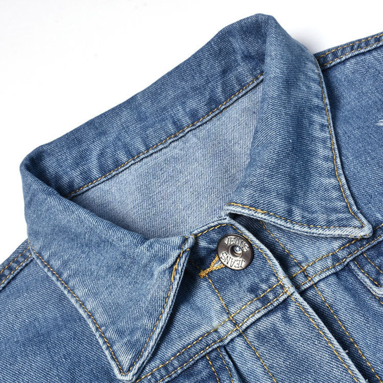 Women Ripped Long Sleeve Denim Jacket 12