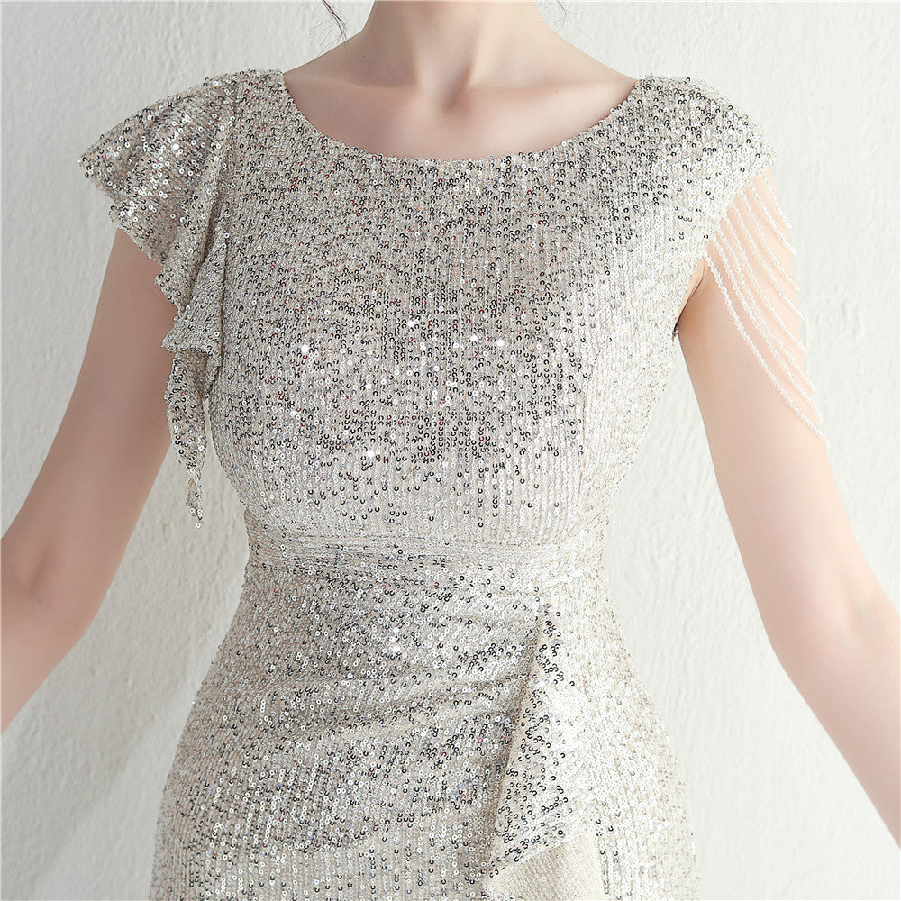 Beaded Sequin Nightclub Party Sexy Bodycon Short Dress 34