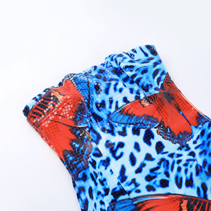 Women Sexy Sequin Strapless Bodycon Dress 13