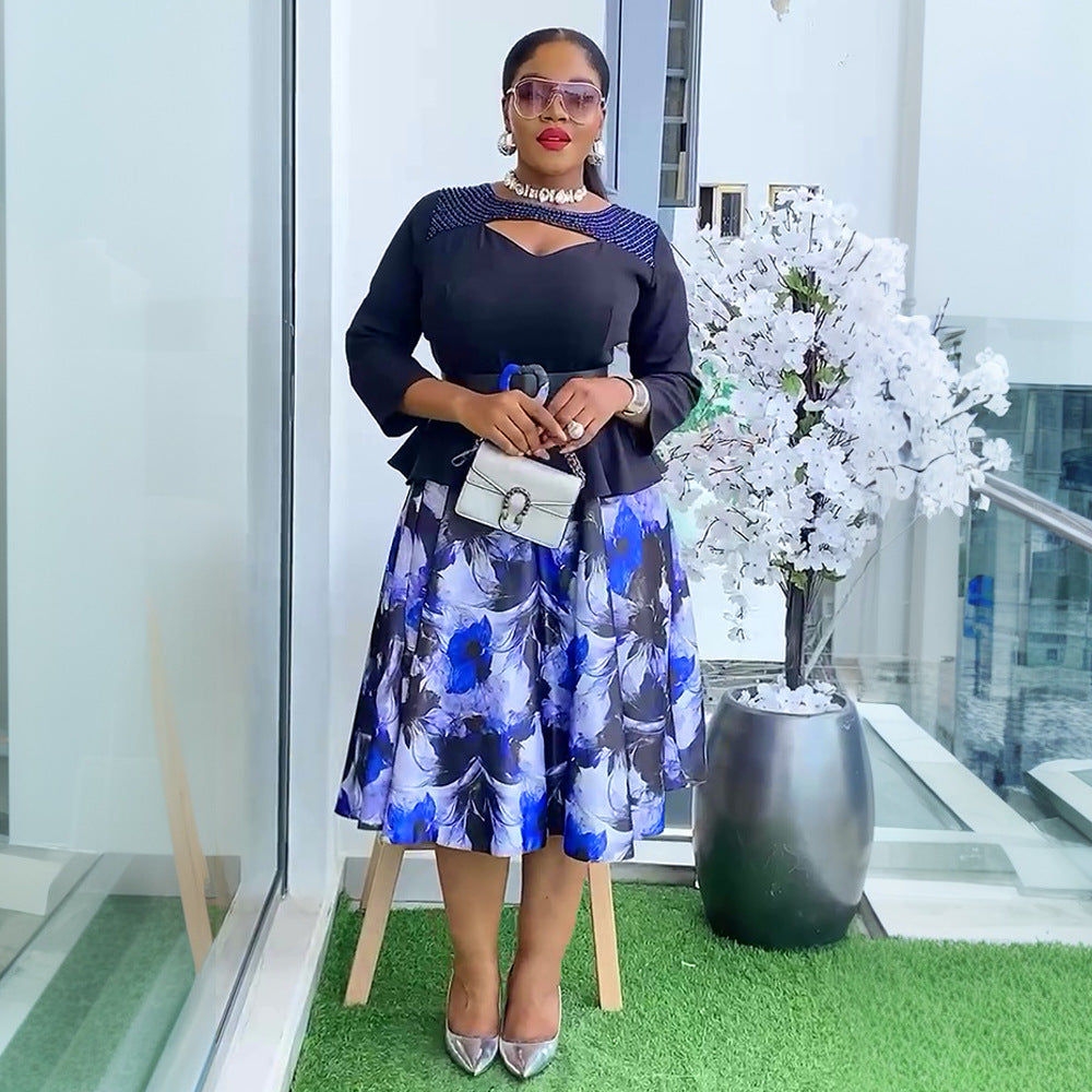 African Women Plus Size Fashion Print Dress 3