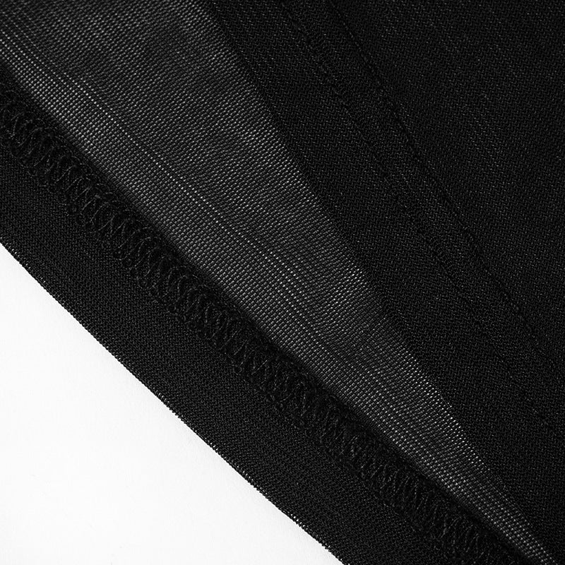 Women's Autumn Solid Color Sexy Mesh Lace-Up Low Waist Slim Fit See-Through Pants 17