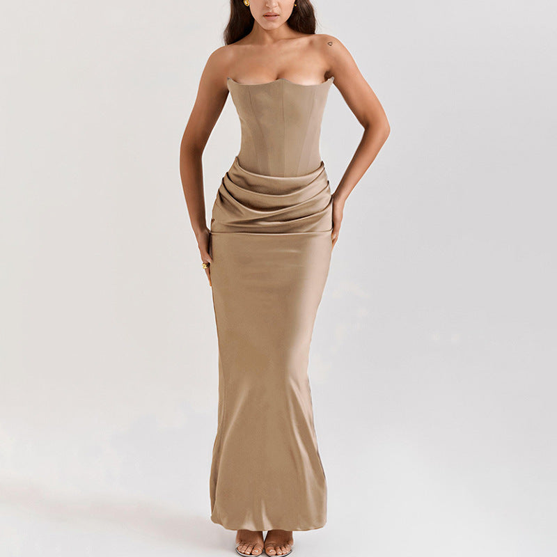 Summer Sexy Strapless Slim Long Dress 9
