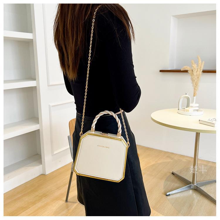 Small Bag Women's Fashion Chain Bag Hard Shell Handbag Shoulder Crossbody Box Bag 38