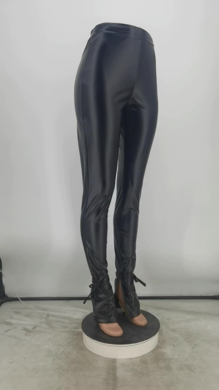 women's autumn winter bottoms women's leather pants trousers 8
